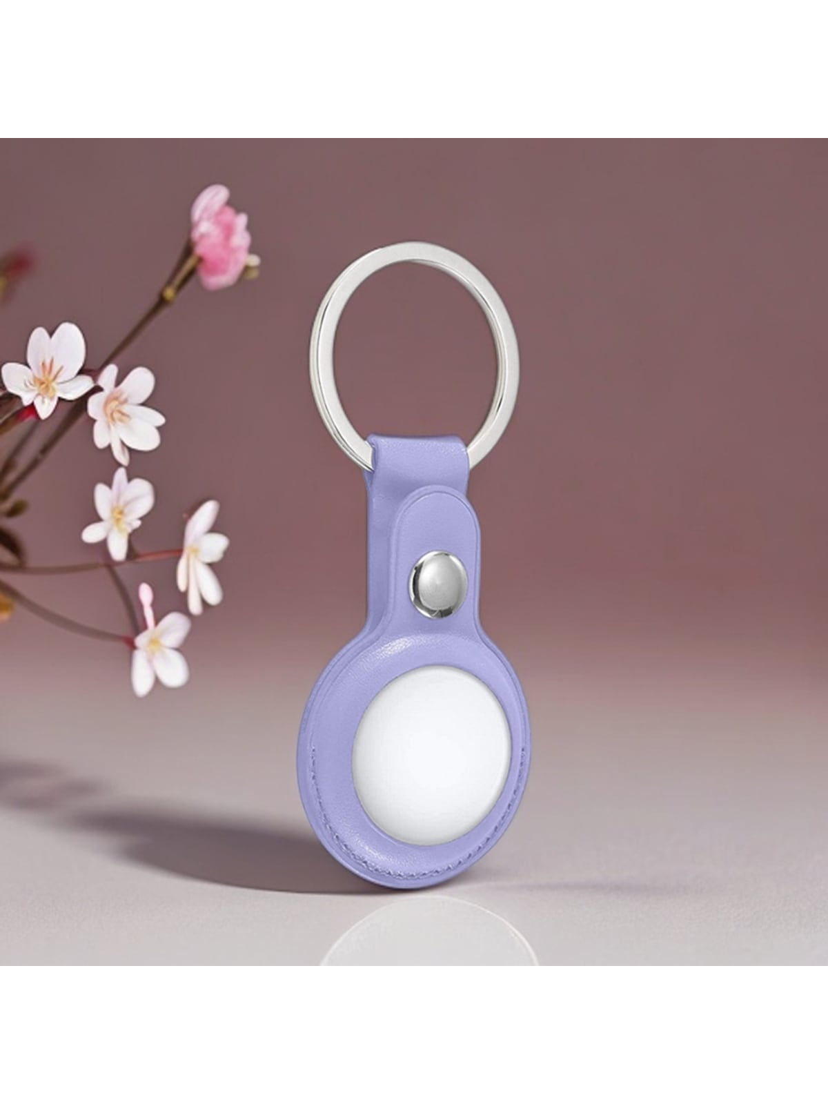 Compatible with Apple Airtag Holder, PU leather Airtag Keychain Case cover, 360° Sturdy Protection Airtag Keychain Holder, Air Tag Key Chain