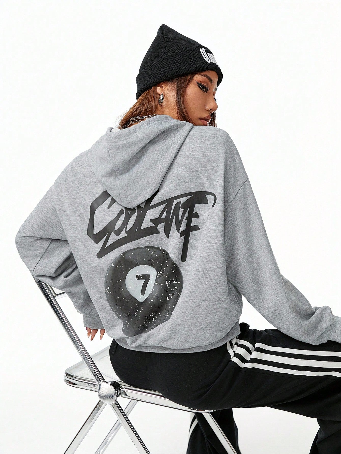 Coolane Casual Spider Printed Thick Hooded Women's Oversized Sweatshirt, Autumn/Winter Scream