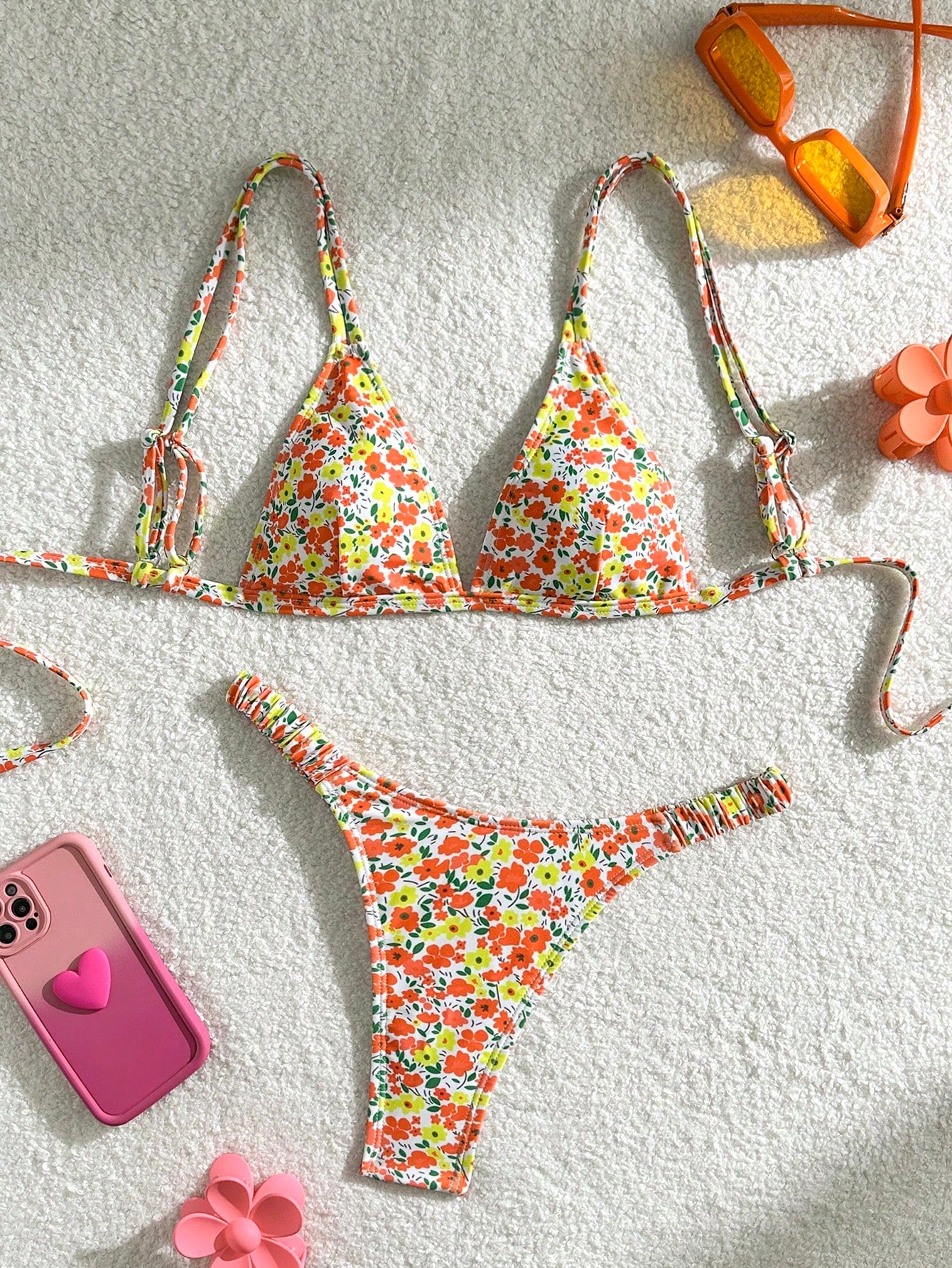 Swim Mod Ladies Summer Beach Floral Printed Sexy Bikini Set, Random Print