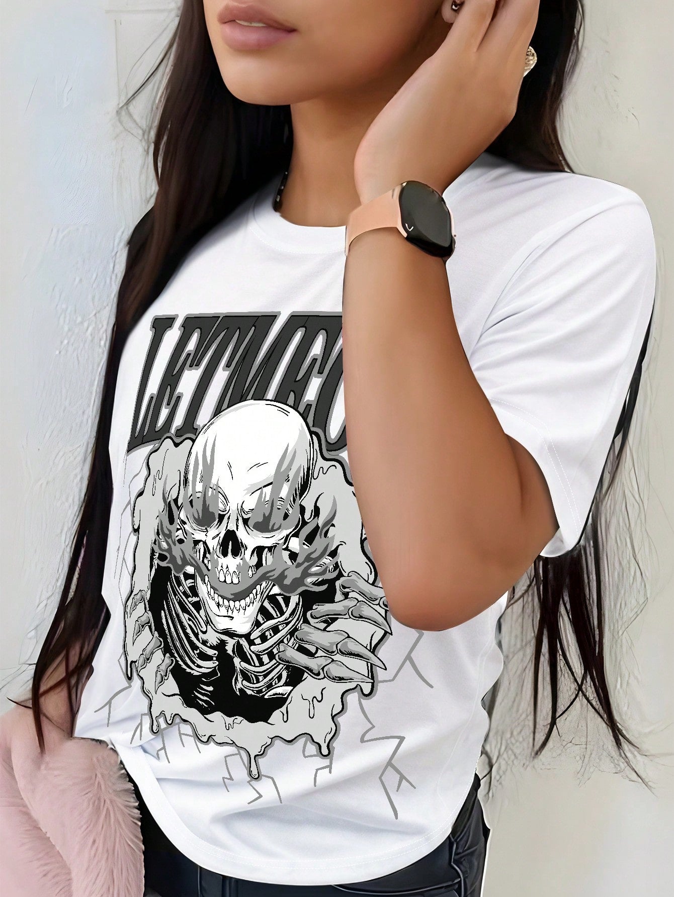 Summer Skull Pattern Printed Women's T-Shirt