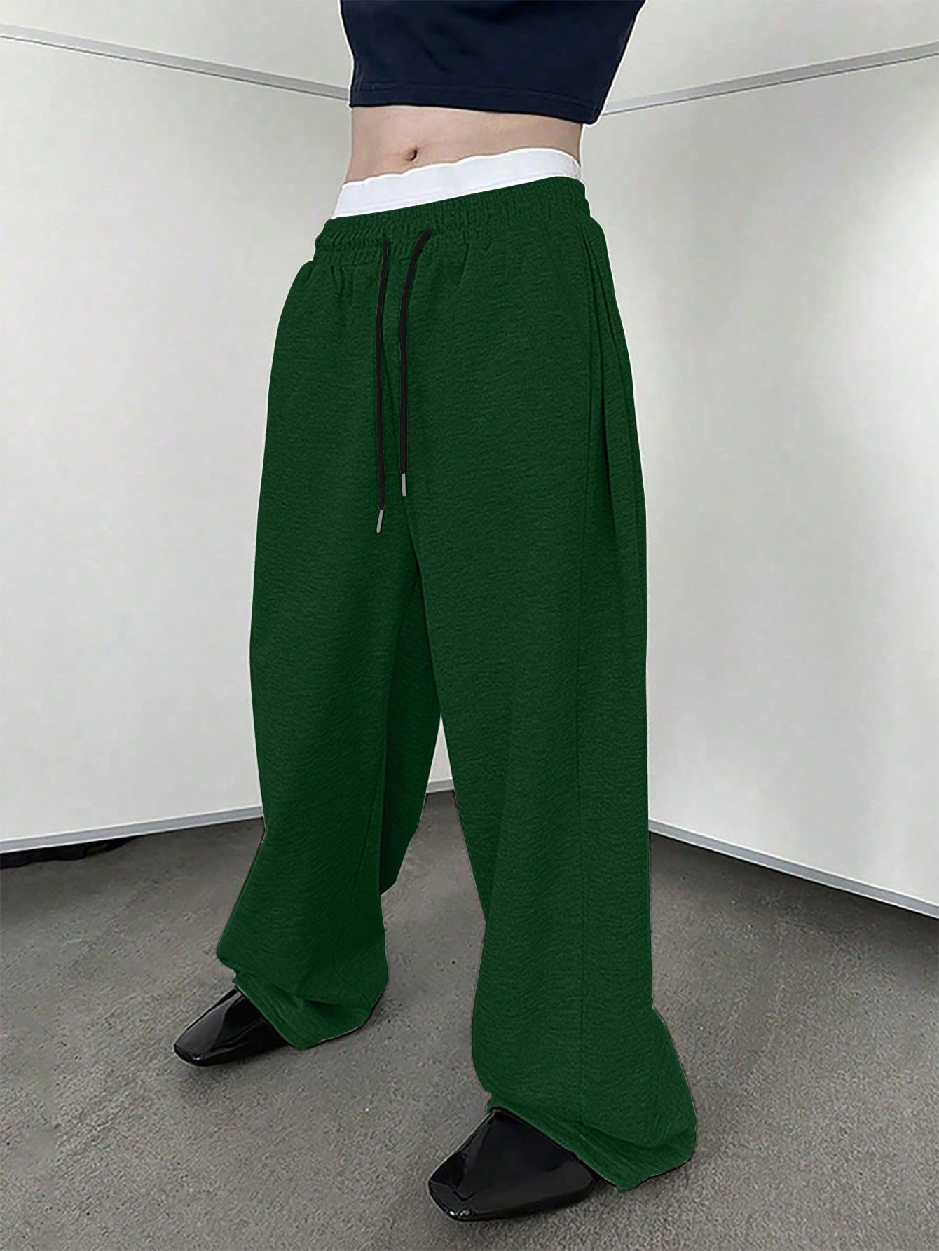 Men's Drawstring Waist Wide Leg Loose Fit Sweatpants