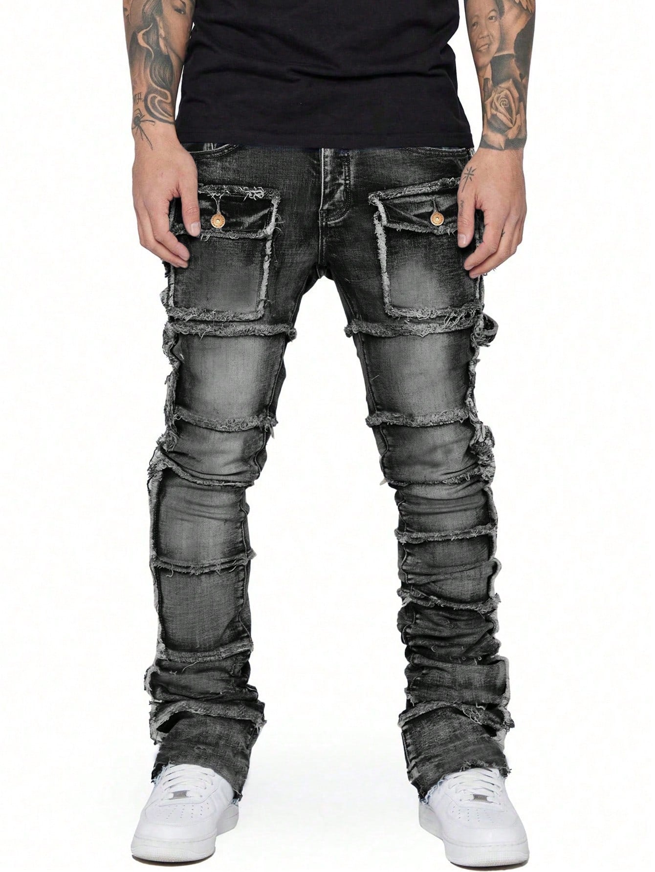 Street Life Men Slim-Fit Casual Jeans With Frayed Edges