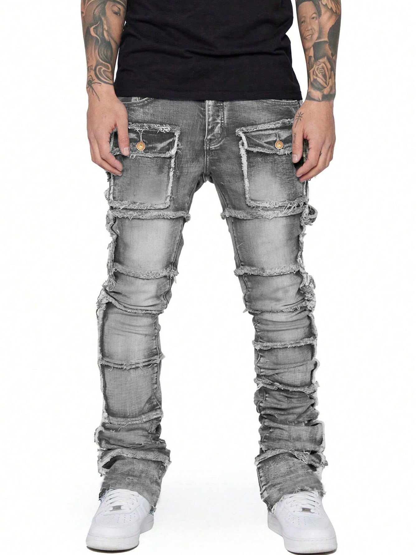 Street Life Men Slim-Fit Casual Jeans With Frayed Edges