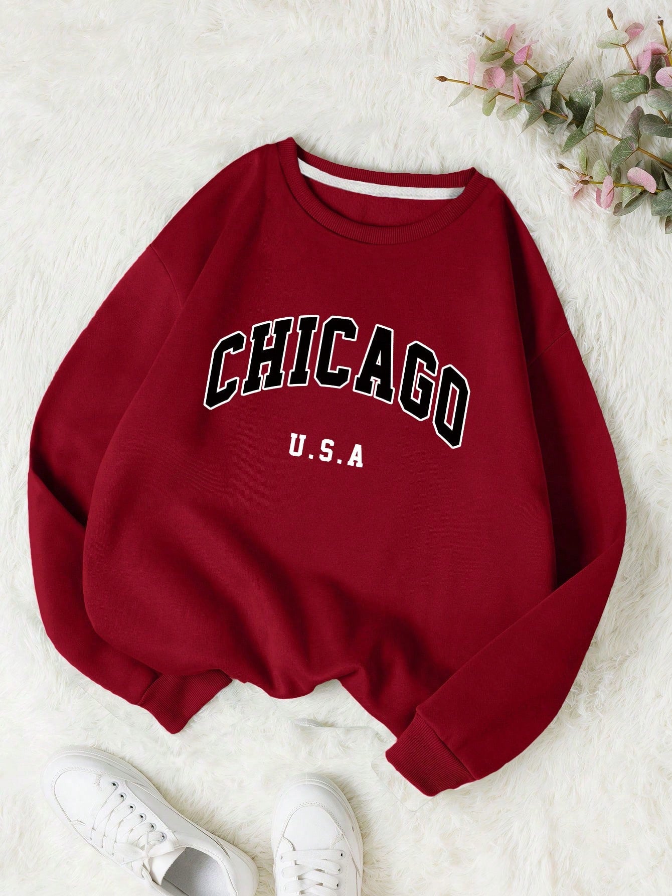 Teen Girls' Fleece Letter Printed Sweatshirt