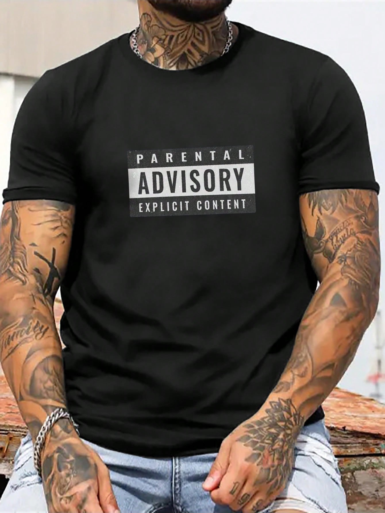 Men's Plus Size Summer Casual Short Sleeve T-Shirt With Letter Print, Round Neck