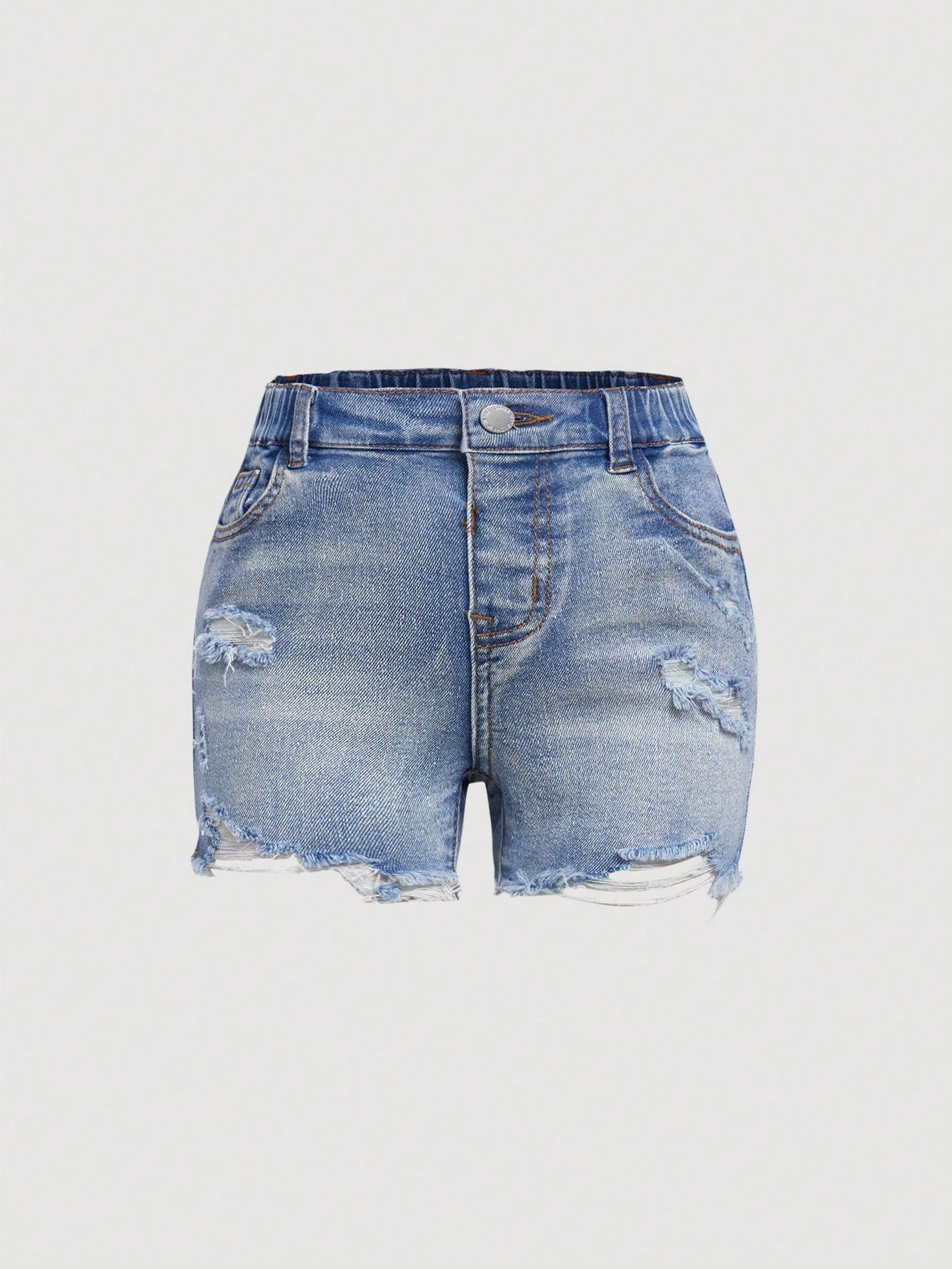 Young Girls Ripped Raw Cut Denim Shorts,Summer Cute Boho Denim Shorts,Kids Summer Break Clothes Outfits