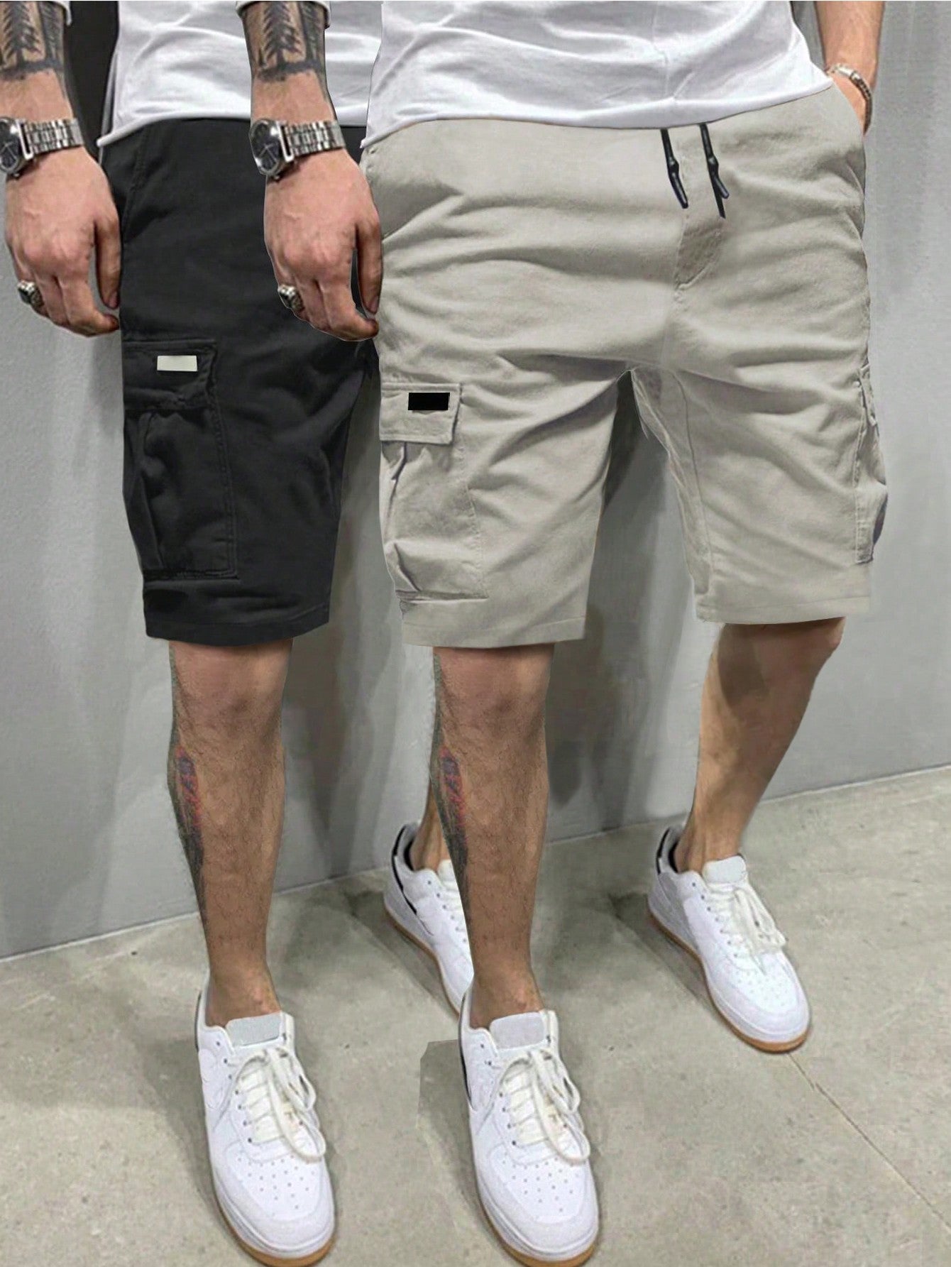 Men's Simple Solid Color Pocket Shorts