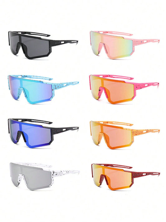 1pc Colorful Kids' Cycling Glasses For Ages 3-10, Outdoor Sports Glasses With Large Colored Frames - Perfect Gift For Kids