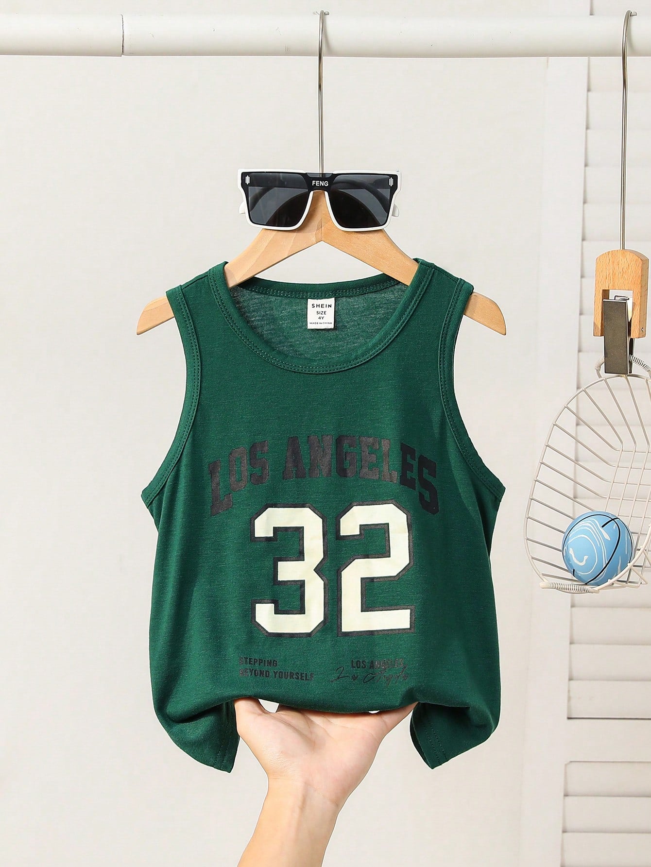 Young Boy Casual Letter & Number Printed Sleeveless Knit Tank Top