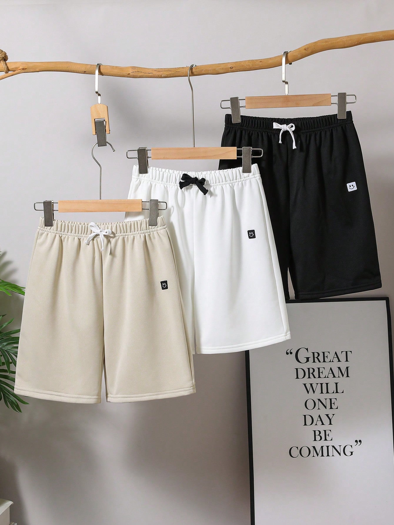 3pcs/Set Summer Casual Loose Knit Shorts For Tween Boys