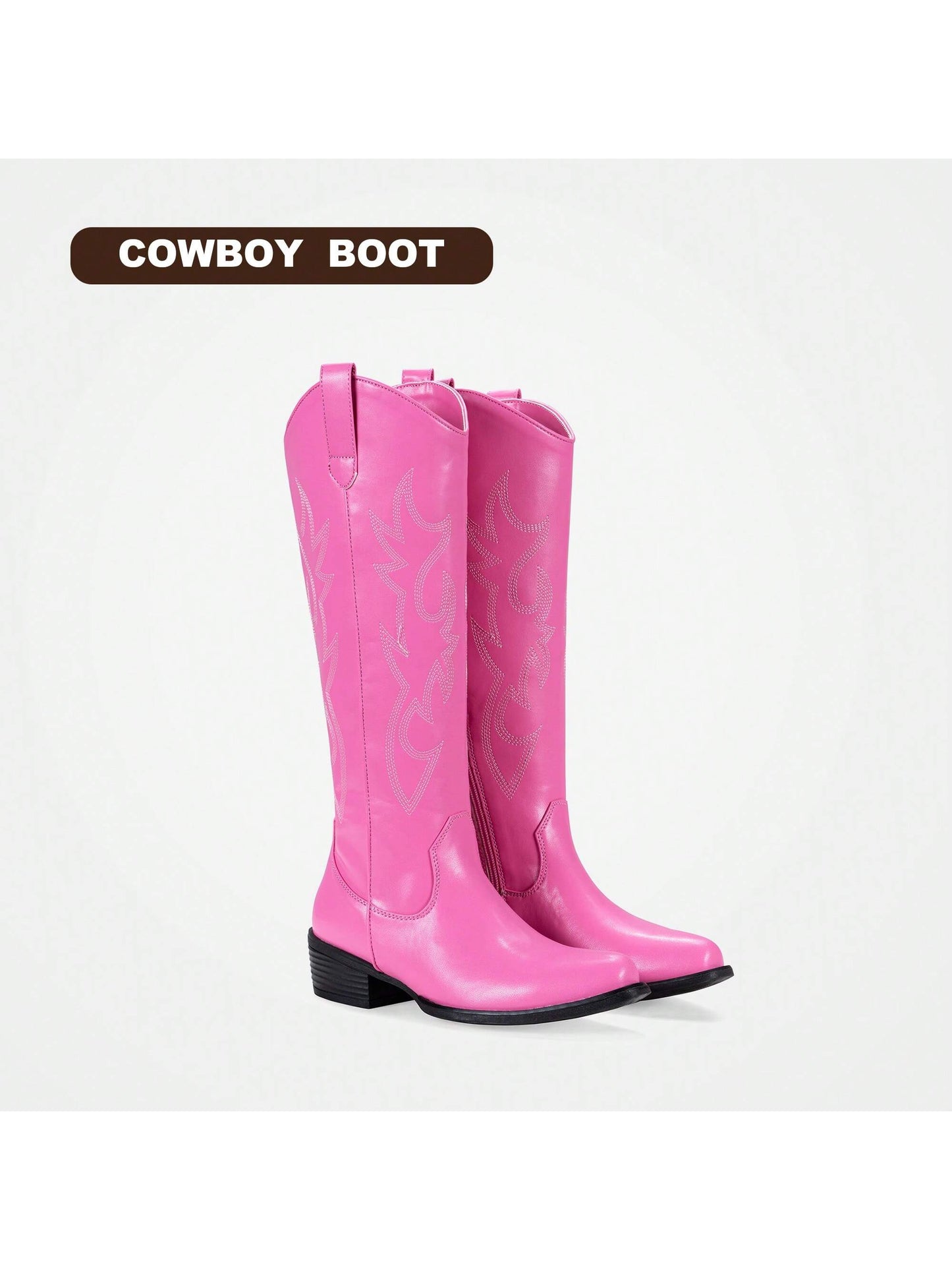 Comfyshoes Women's Embroided Cowboy Boots, Square Toe Knee High Western Boots