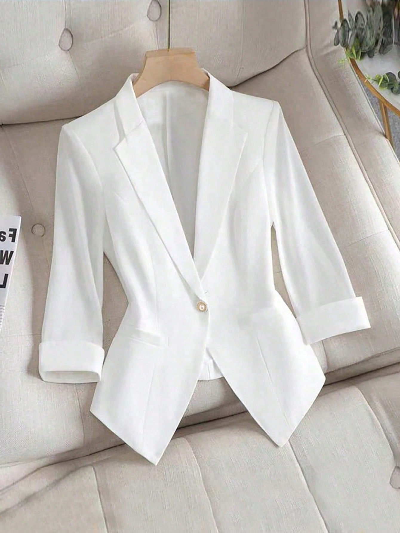 Solid Color Thin Blazer For Spring And Summer