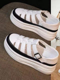 2024 New Style Closed Toe Hollow Casual Thick-Soled Sports Roman Comfortable Fashion Sneakers