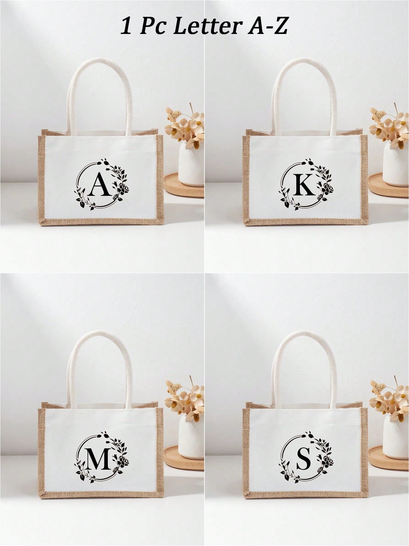 1 Pc Children Handbag Shoulder Bag Holiday Gift Bag Square Bag Storage Bag Shopping Bag Versatile  Lightweight For Daily For Travel Vacation  College Outdoor Shopping  Supermarket Festival Classics Simple Solid Color Linen Cute Cartoon Letter Unicorn Patt