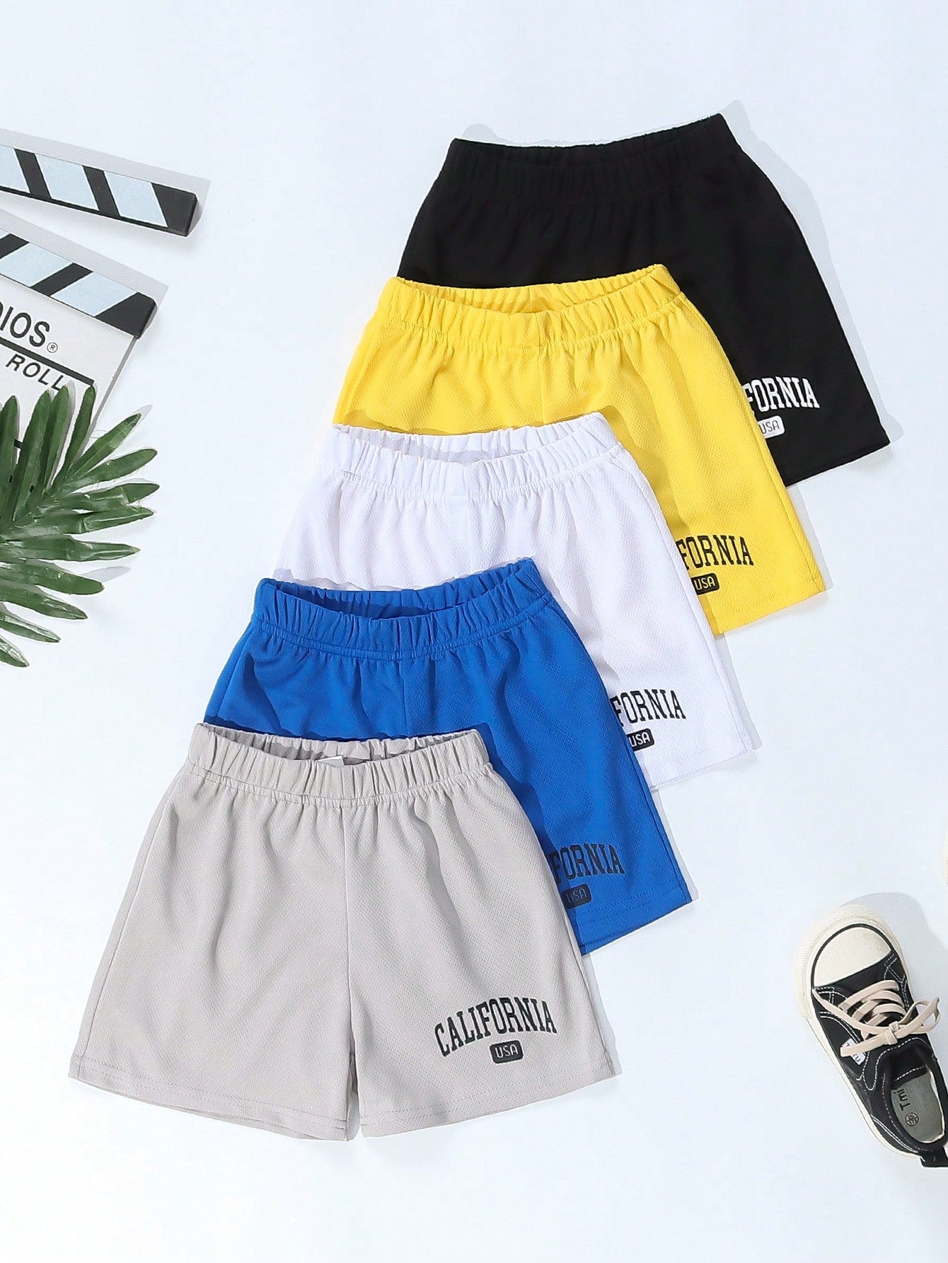 Set Of 5 Summer Shorts With Young Boy Letter Print