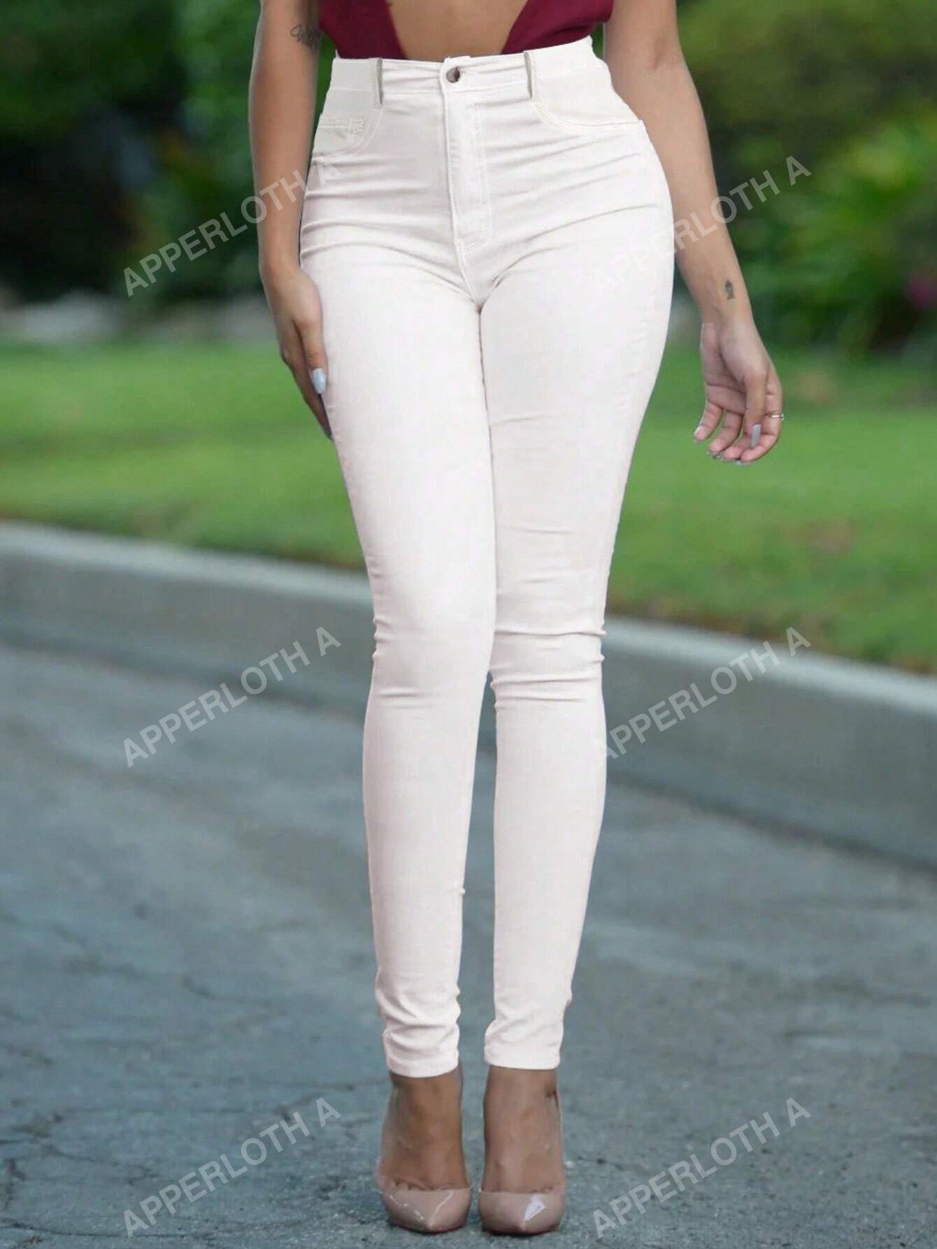 A High Waist Skinny Pants