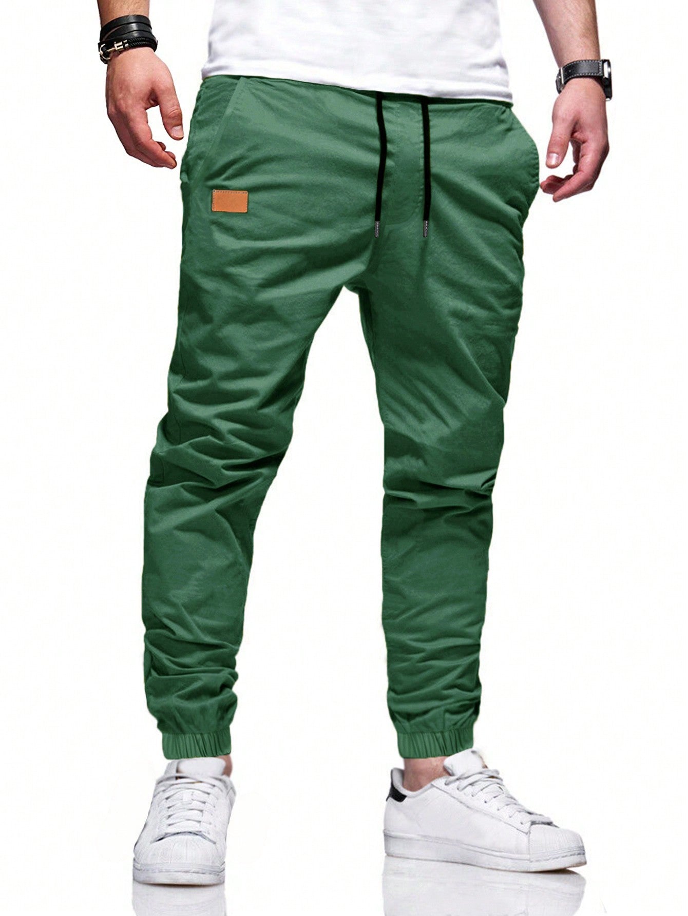 Loose Fit Men's Drawstring Waist Carrot Pants