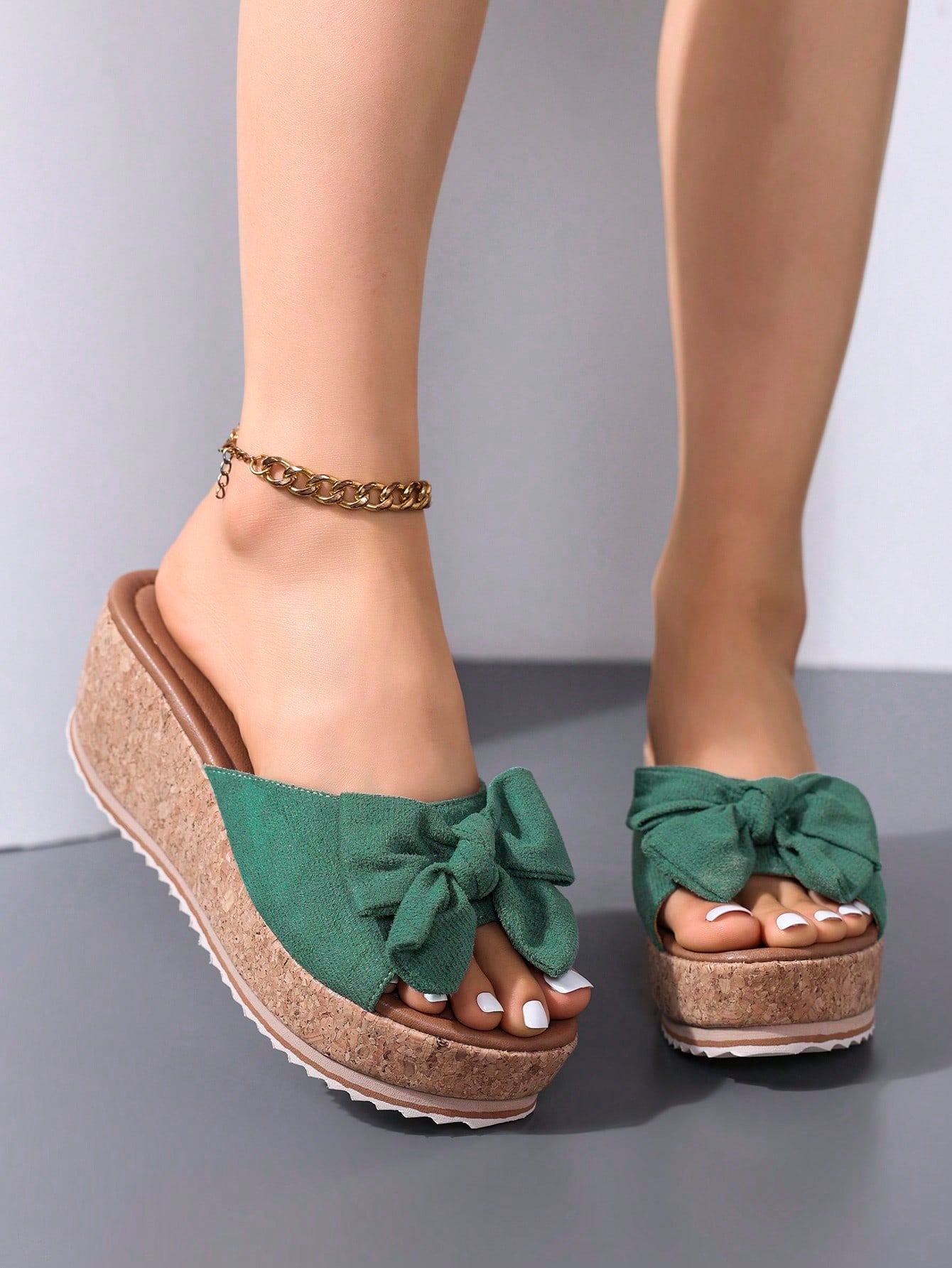 Summer Casual Fashionable Leopard Print Wedge Heel Sandals Decorated With Bowknot For Women, Suitable As Daily Or Outdoor Wear, Versatile Flip Flops.