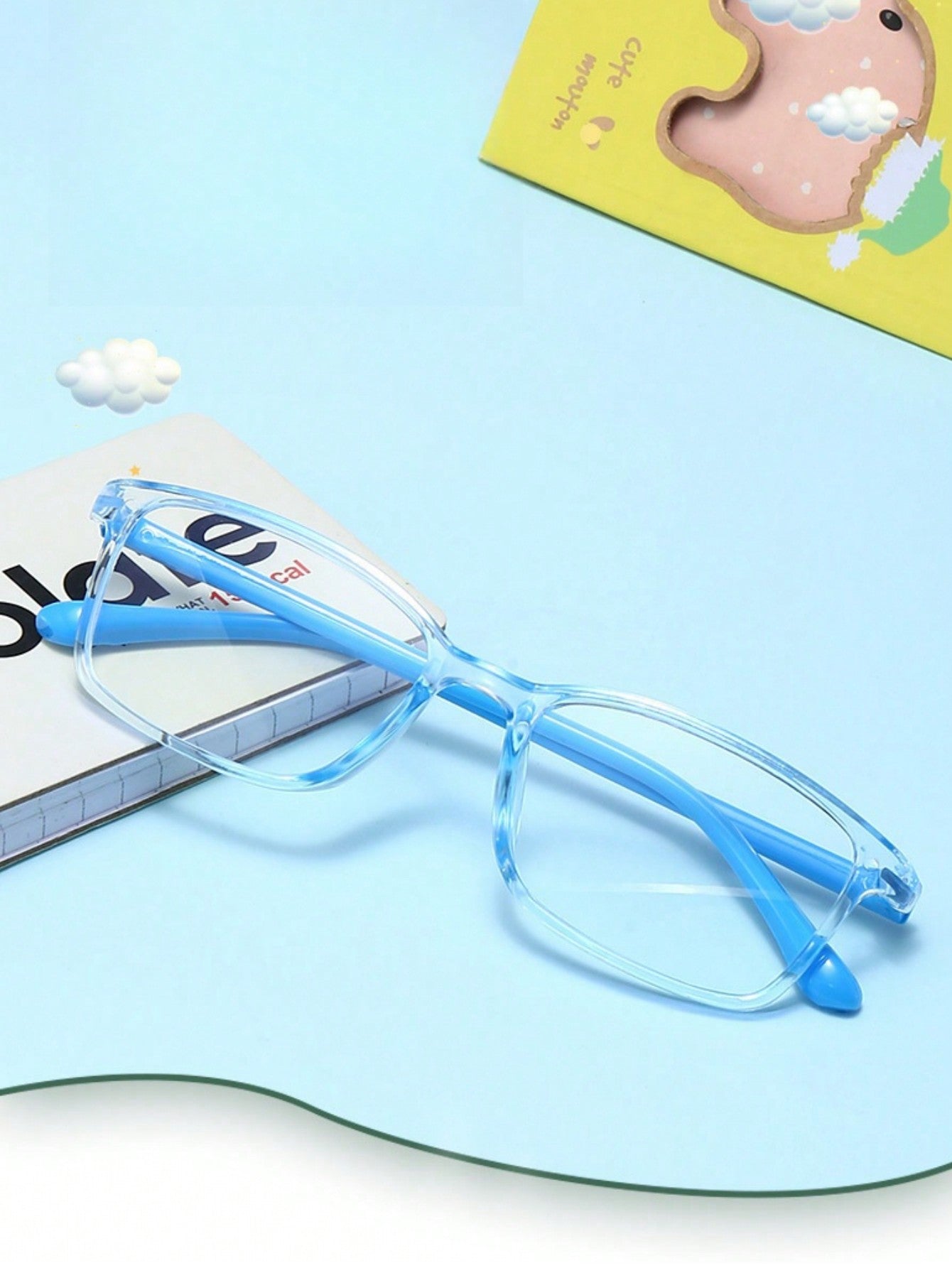 1pc New Children's Anti-Fatigue Flat Glasses With Ultra-Light Frame, Student Protective Goggles, Colorful Frame