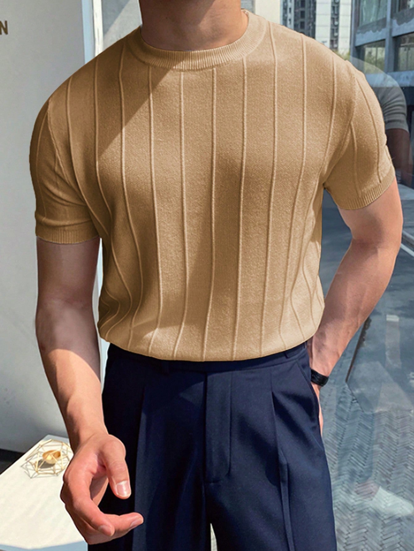 Men Solid Knit Top