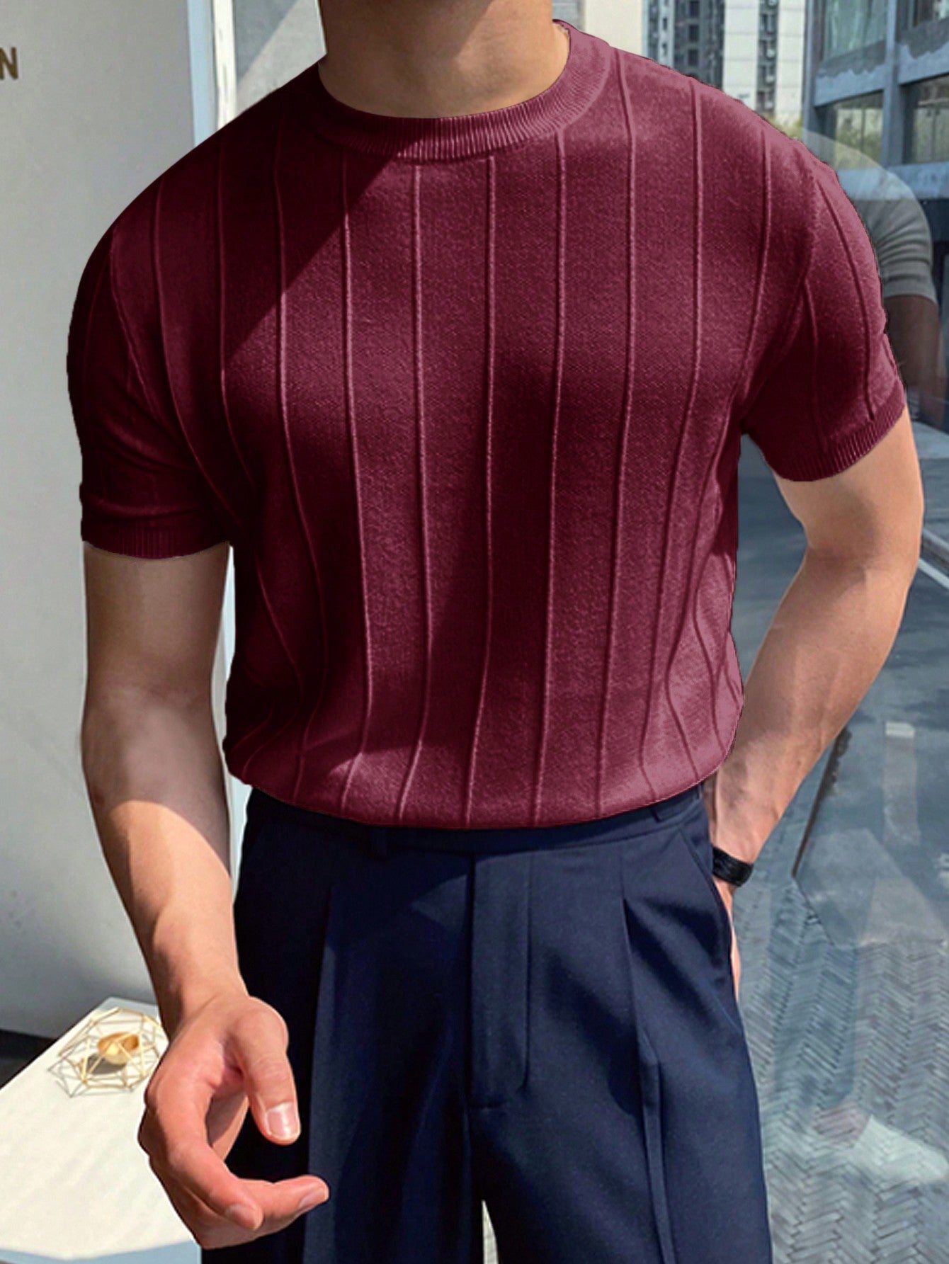 Men Solid Knit Top