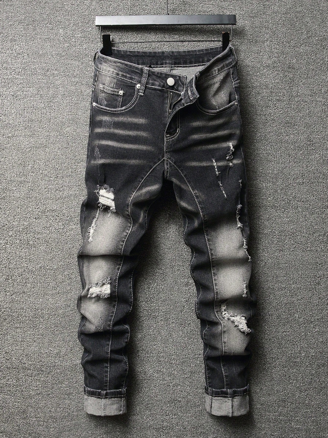 Plus Ripped Fashion Washed Jeans For Dailywear