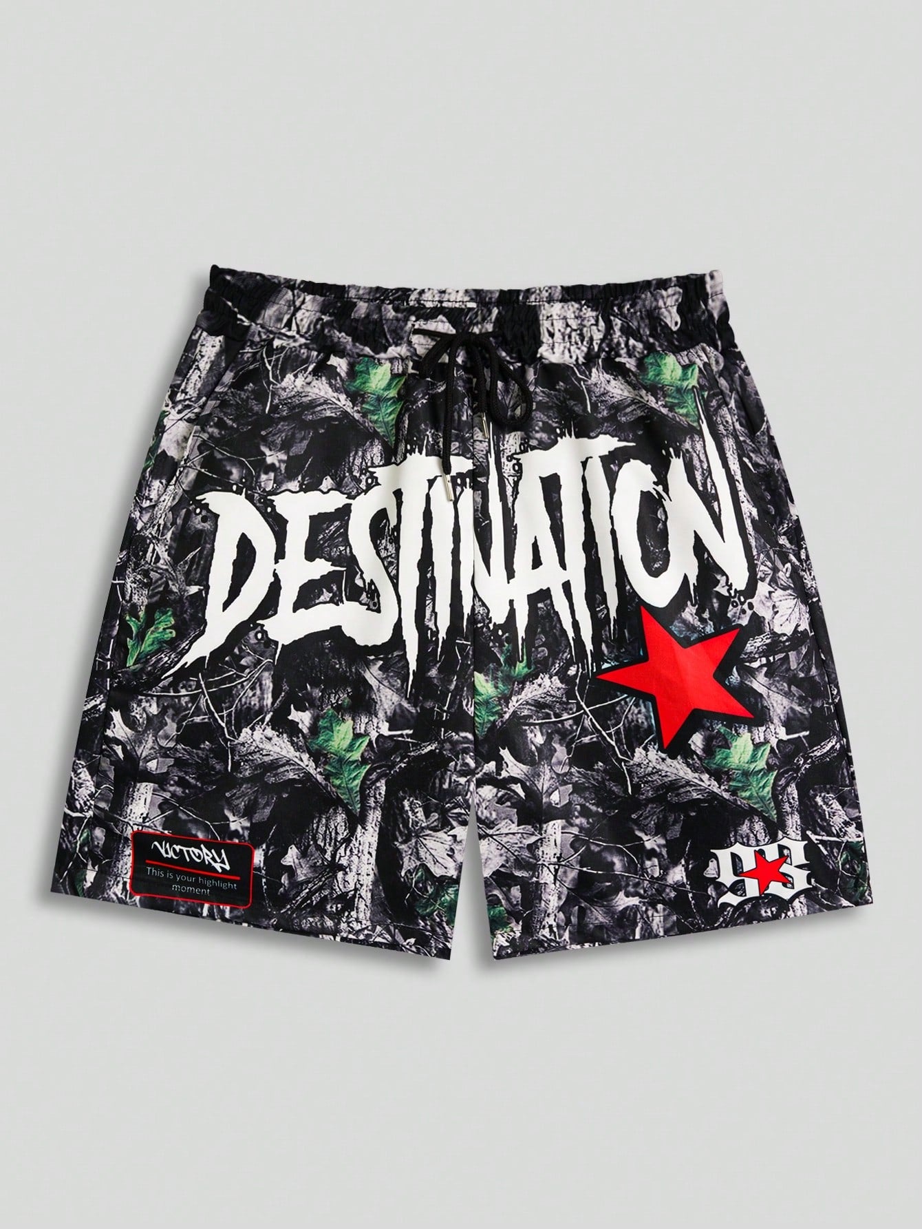 Street Life Men's Slogan Printed Woven Shorts, Perfect For Spring And Summer