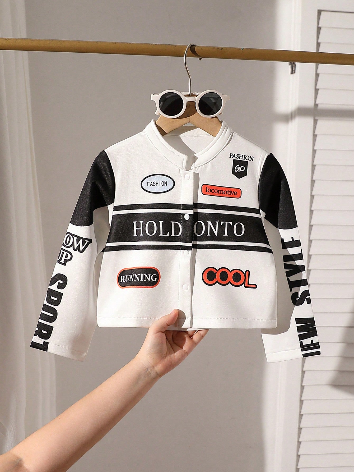 Streecool Kids Girls Letter Graphic Bomber Jacket For Dailywear