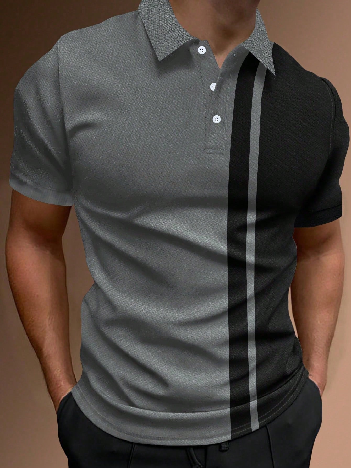 Men's Color Block Polo Shirt