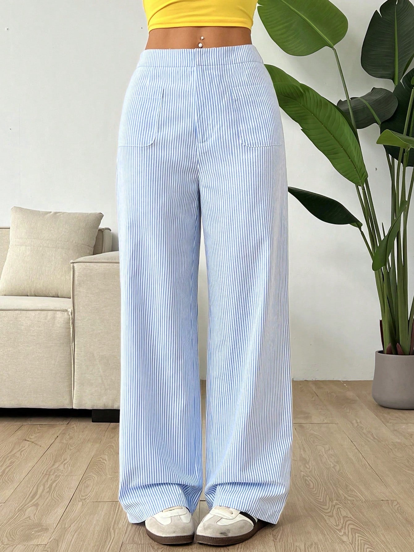 Women's Linen Summer Holiday Casual Apricot Woven Straight Pants