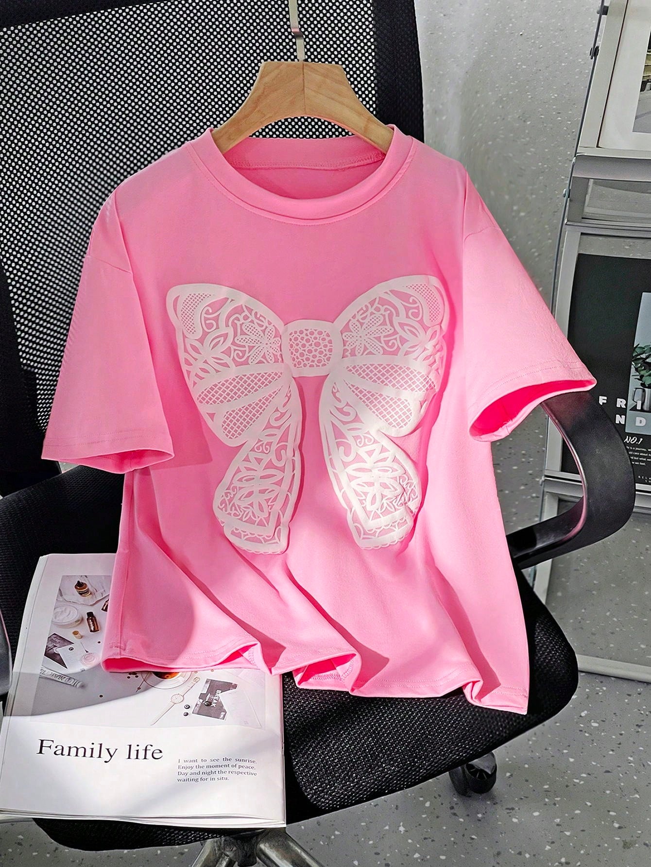 Tween Girl Butterfly Print Tee For Summer