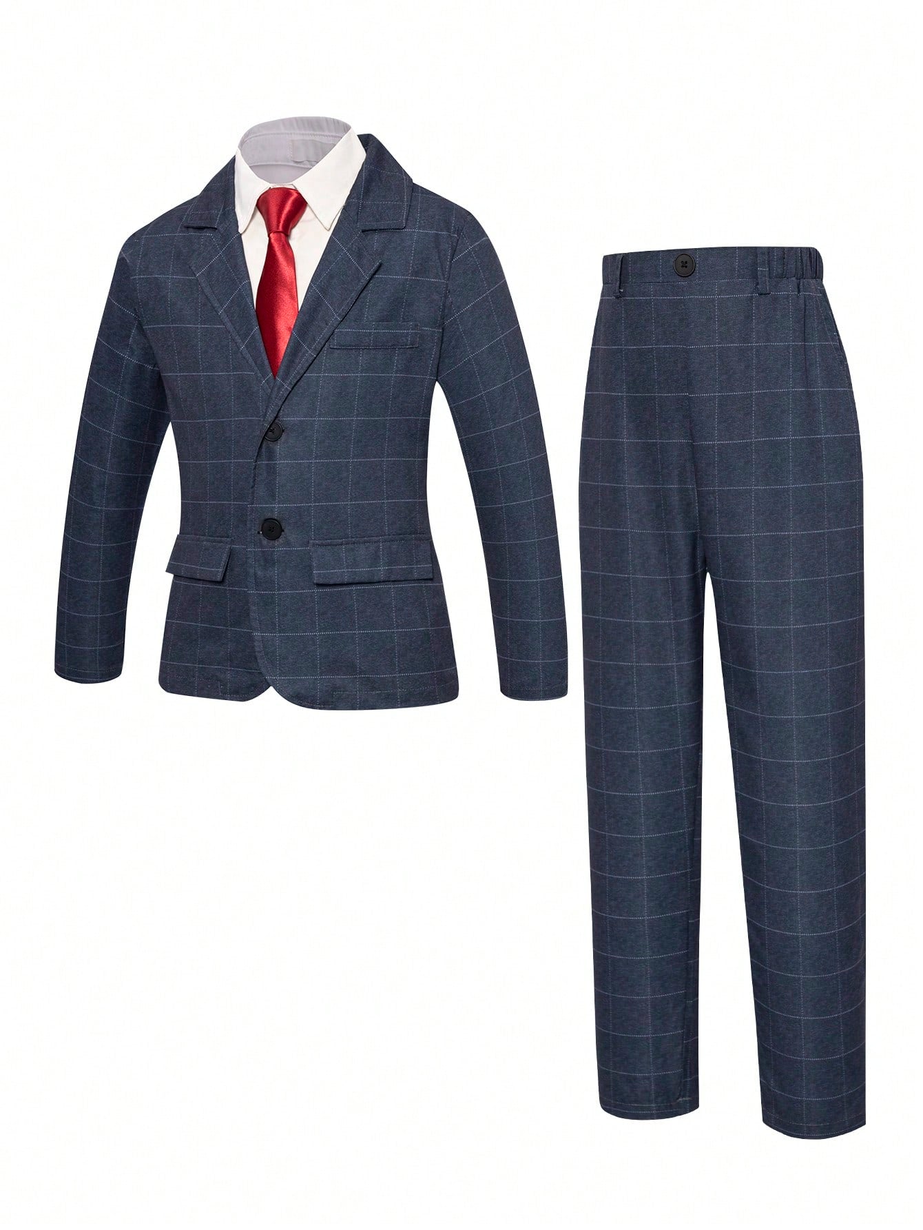 Gentlemen's Suit 2pcs/Set, Striped Notched Lapel Long Sleeve Blazer And Trousers, Trendy And Suitable For Birthday Parties, Evening Events, Performances And Weddings