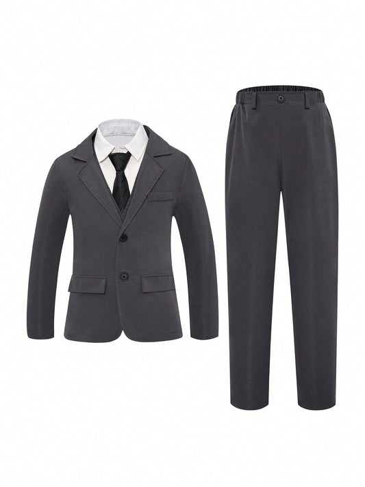 Gentleman's Suit 2pcs/Set - Lapel Suit Jacket And Trousers, Slow Wave Style, Suitable For Birthday Parties, Evening Parties, Performances, Weddings