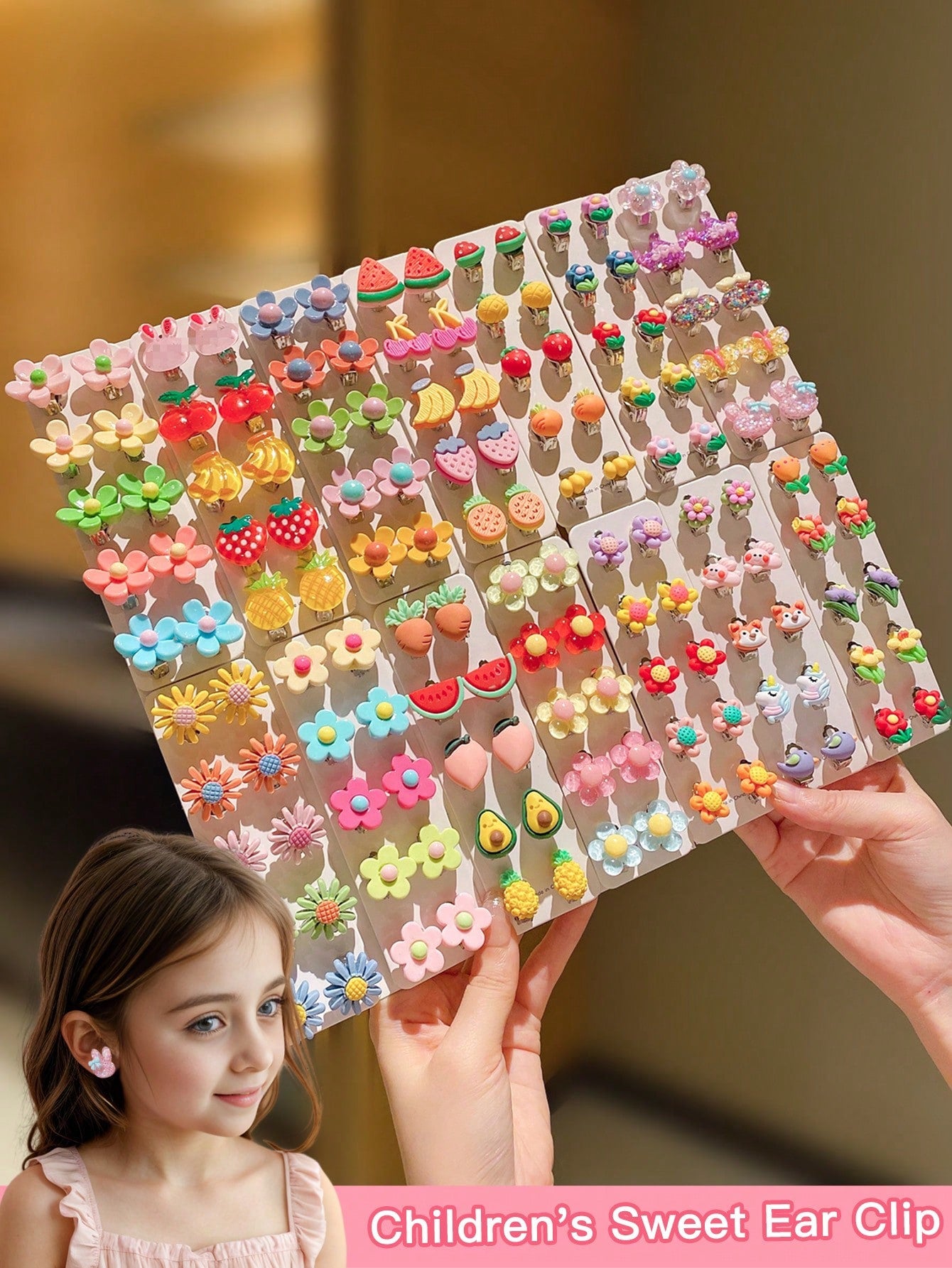 10/20/30pcs Children's Colorful Cute Non-Pierced Earrings