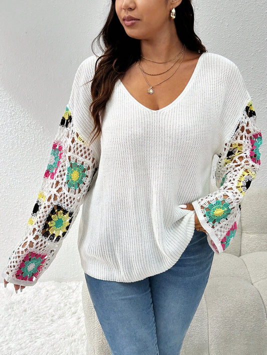 Plus Size Women's Clothing Autumn New Fashion Fall Clothes Fall Outfits Fall Women Outfits Fall Tops Fall Sweaters Going Out Tops Back To School White Top Back To School Clothes Casual Commuting Back To School Clothing Autumn Clothes Business Professional