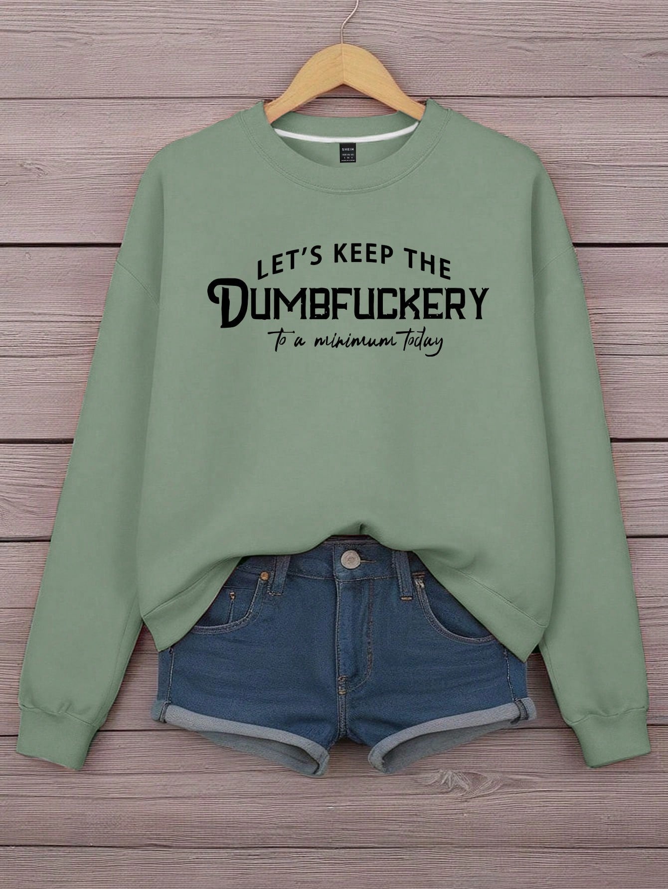 Women's Slogan Letter Print Crew Neck Long Sleeve Sweatshirt Sportswear