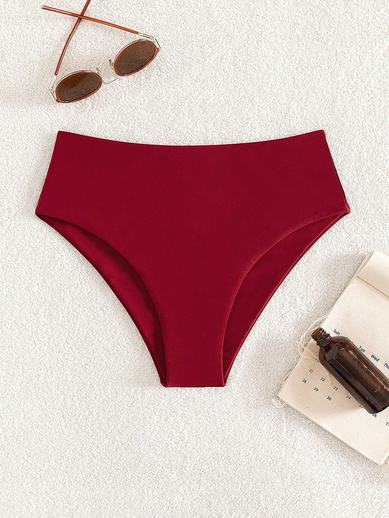 Swim Basics Summer Beach Plain High Waisted Bikini Panty