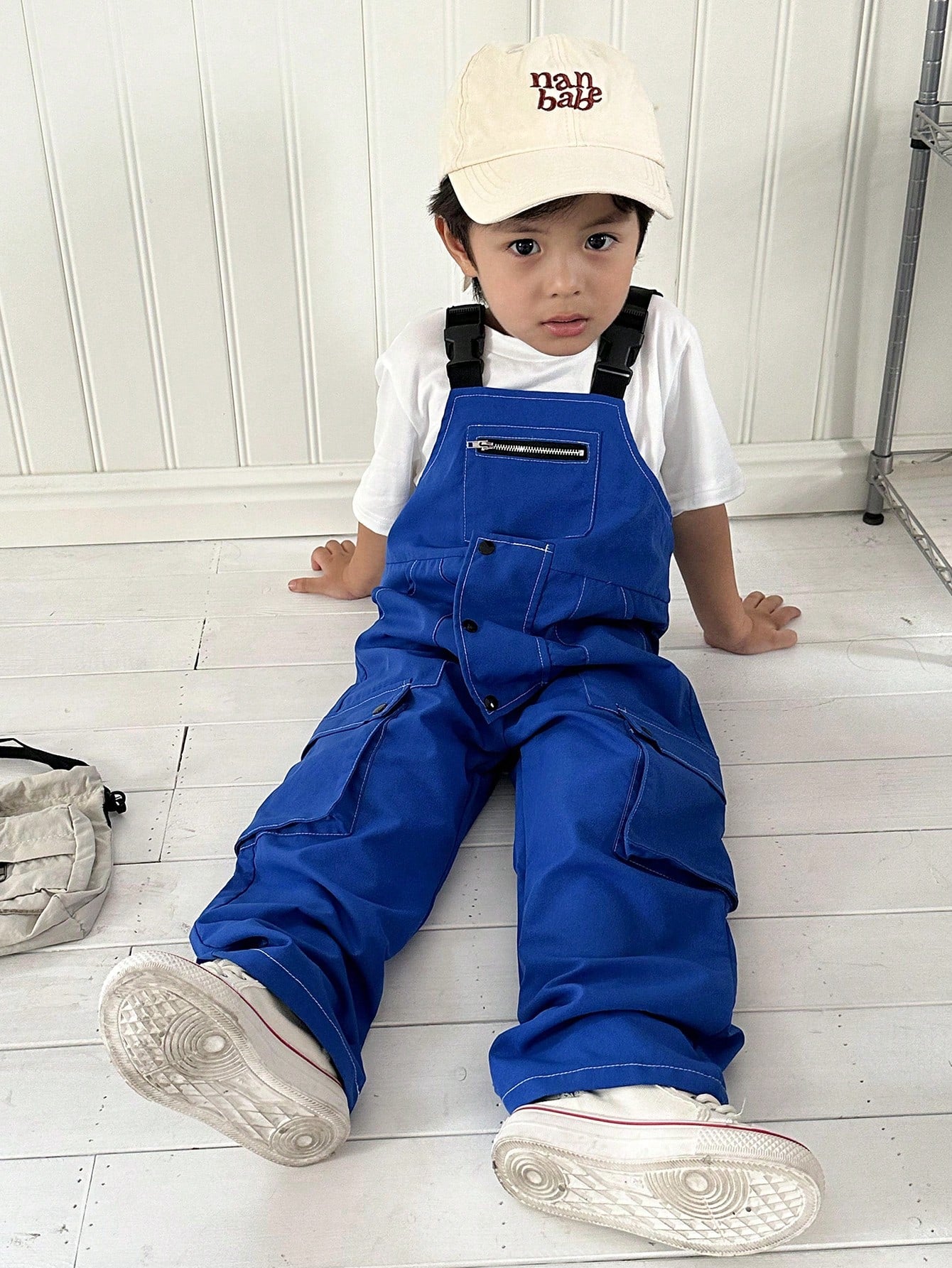 Kids 1pc Young Boys' Casual Solid Color Overalls With Multiple Pockets, Suitable For Daily Wear, Sports, Outings, Playgrounds, Spring And Summer Seasons