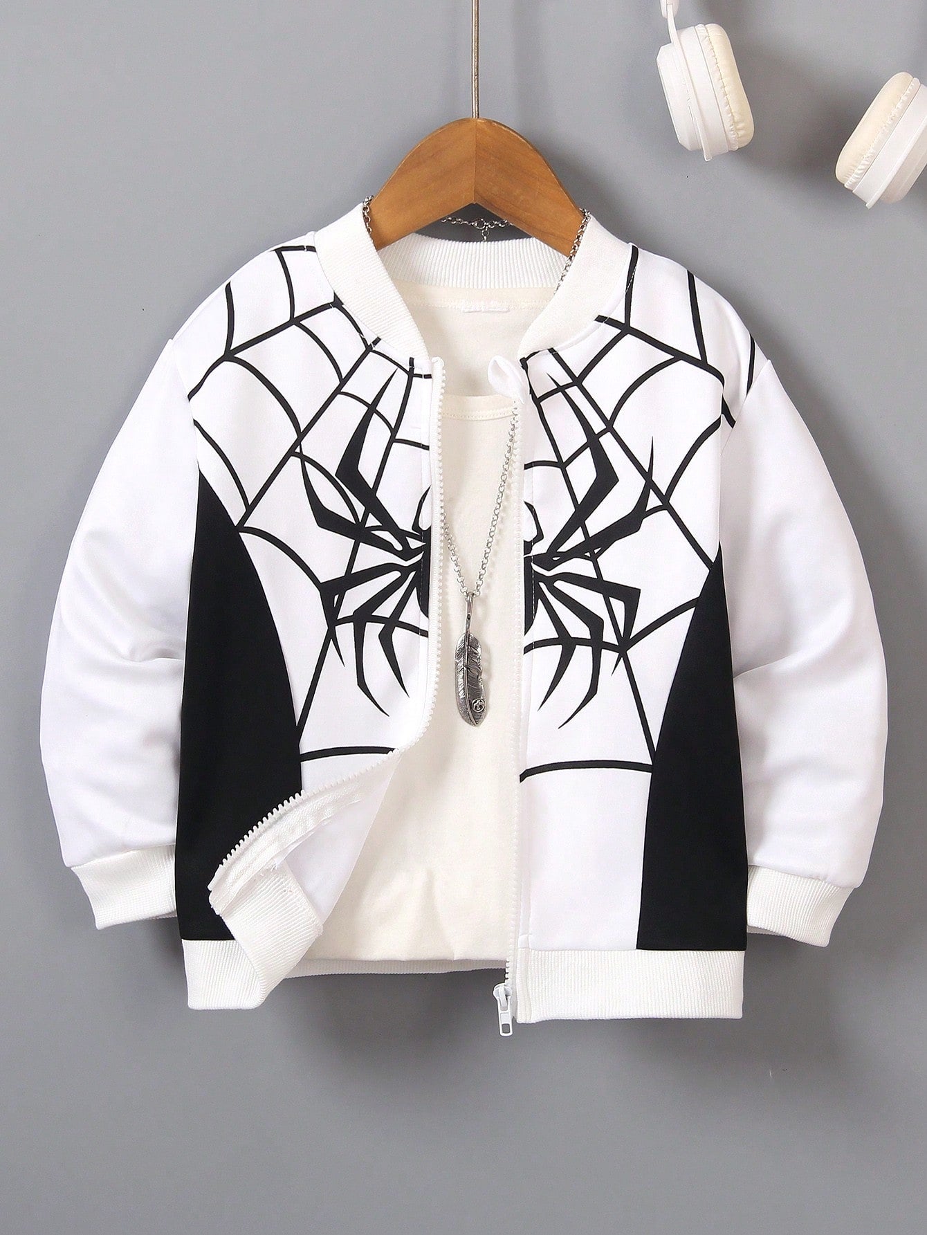 Young Boy Casual, Cute, Sporty, Fashionable Street Style Zipper Jacket For Spring And Autumn