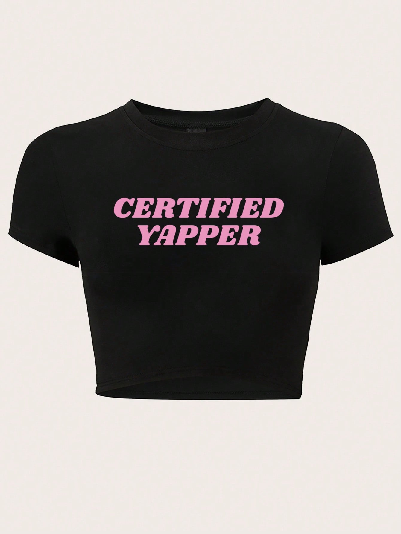 Women's Y2K Pink Slogan Cropped T-Shirt For Summer