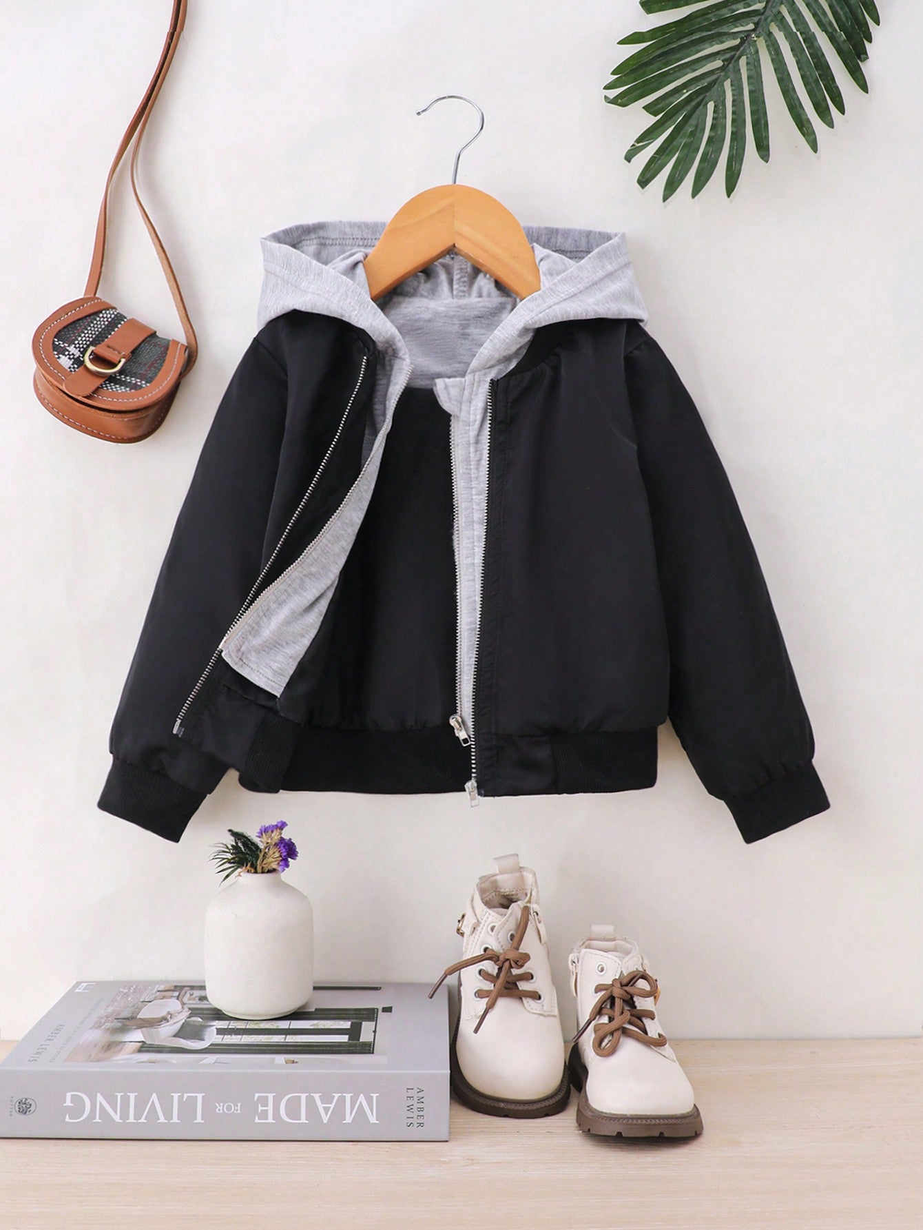 Girls' Casual Hooded Jacket, Autumn/Winter