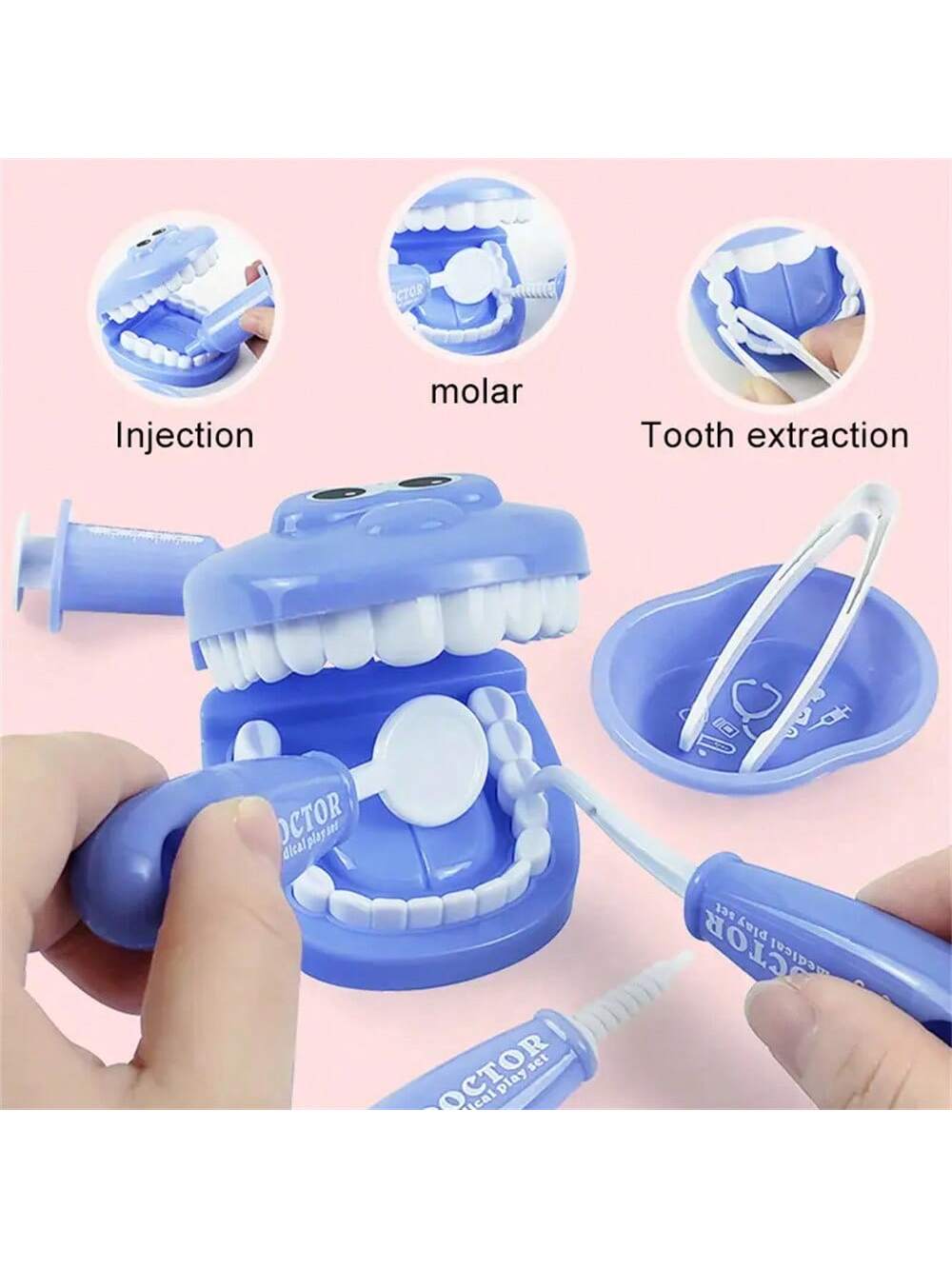 1pc Children's Pretend Play Dentist Toy Set For Kindergarten Early Education And Dental Care Practice With Toothbrush & Teeth Model Toy