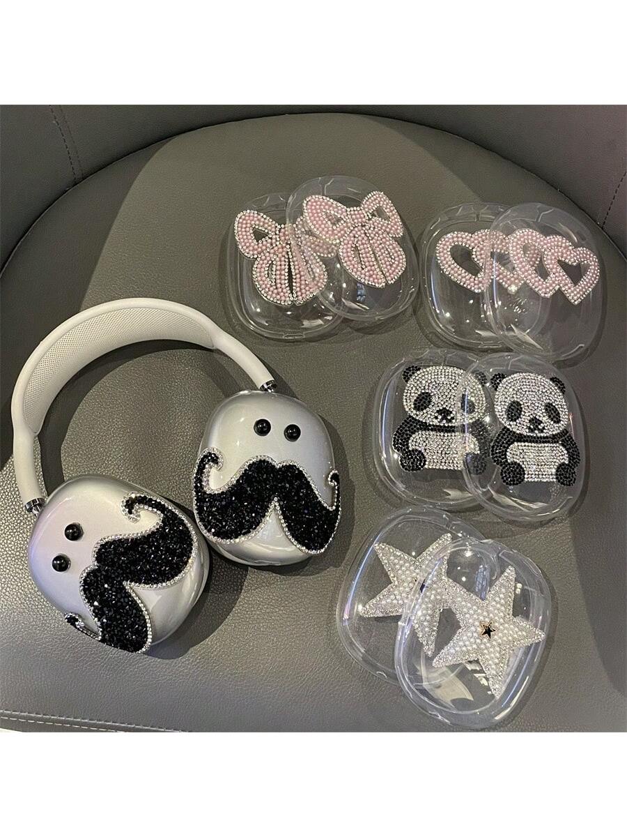 1pc Cute Bear Bow Heart Design Protective Case For Apple AirPods Max Headphones