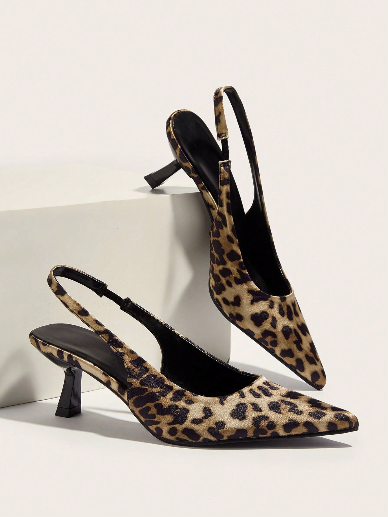 Wedding Party Sexy Leopard Print Pointed Toe Ankle Strap Stiletto High Heels