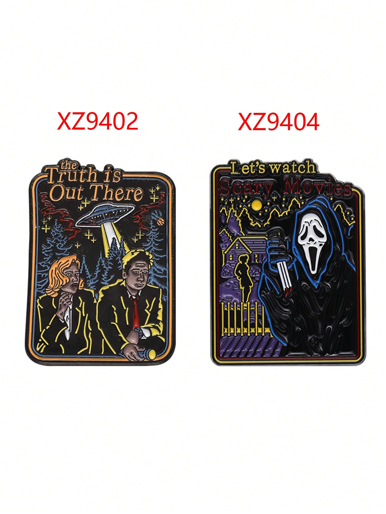 1pc Halloween Science Film UFO Enamel Pins Custom Truth Is Out There Punk Brooches Lapel Badges Gothic Jewelry Gift For Movie Fans Friends