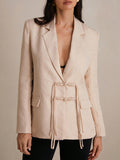 New Chinese-Style Exquisite Jacquard Fabric Elegant And Versatile Suit Jacket With Delicate Buckle And Glossy Texture