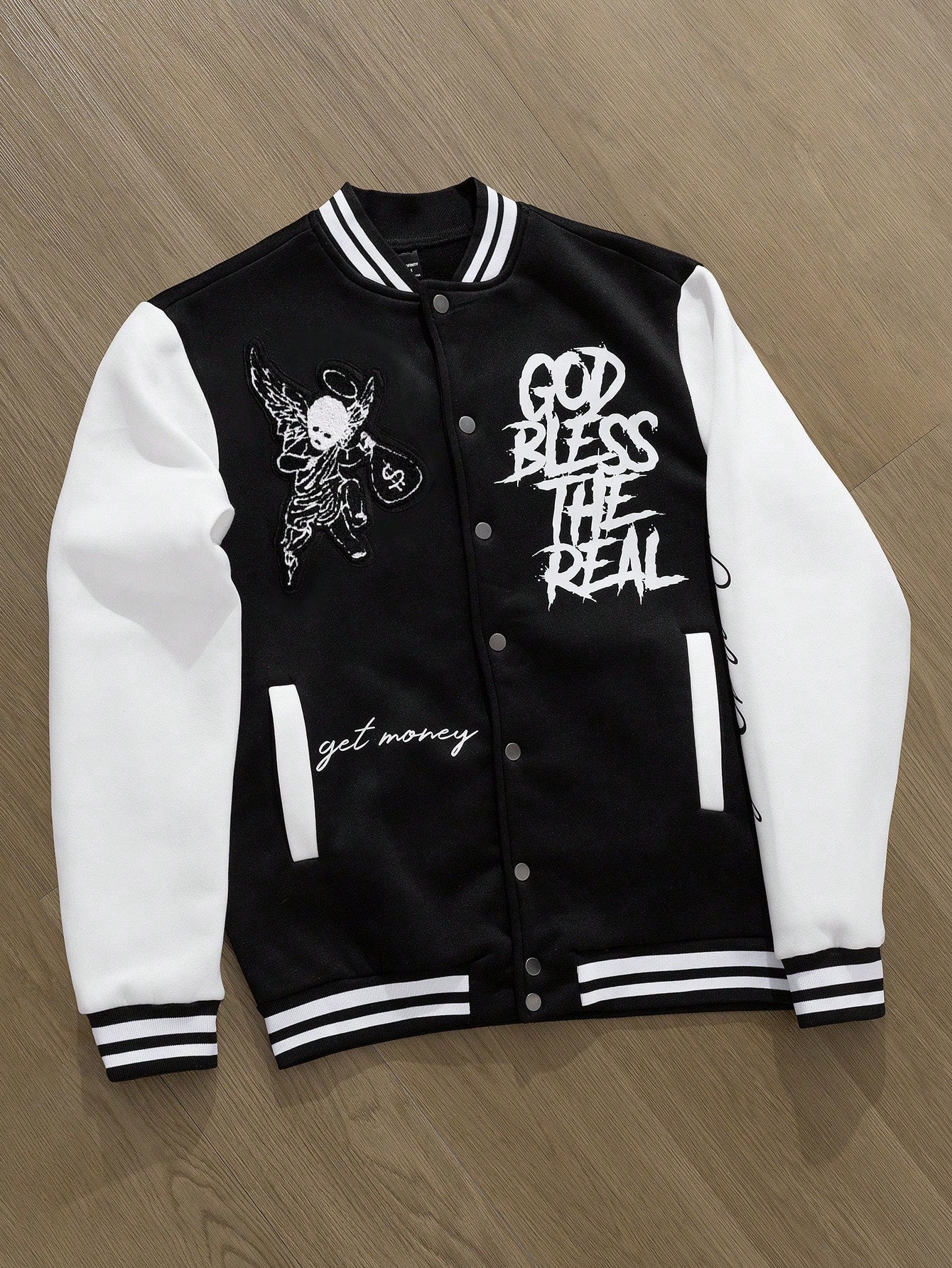 Men's Printed Simple Daily Long Sleeve Baseball Jacket