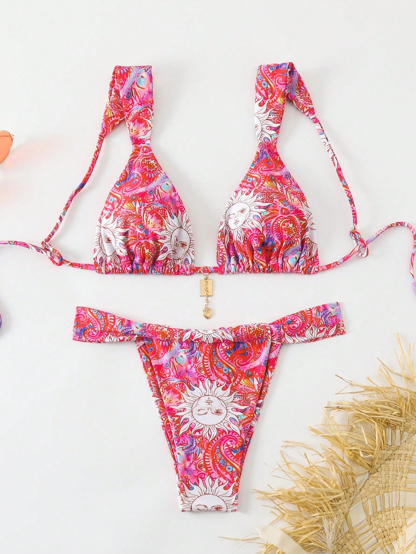 Women's Summer Beach Floral Printed Sexy Bikini Set (Random Print), With Separated Top And Bottom