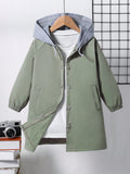 1pc Young Boys' Casual Simple Windbreaker With Color Block Design, Suitable For Daily Wear, College Style, Autumn And Winter Seasons