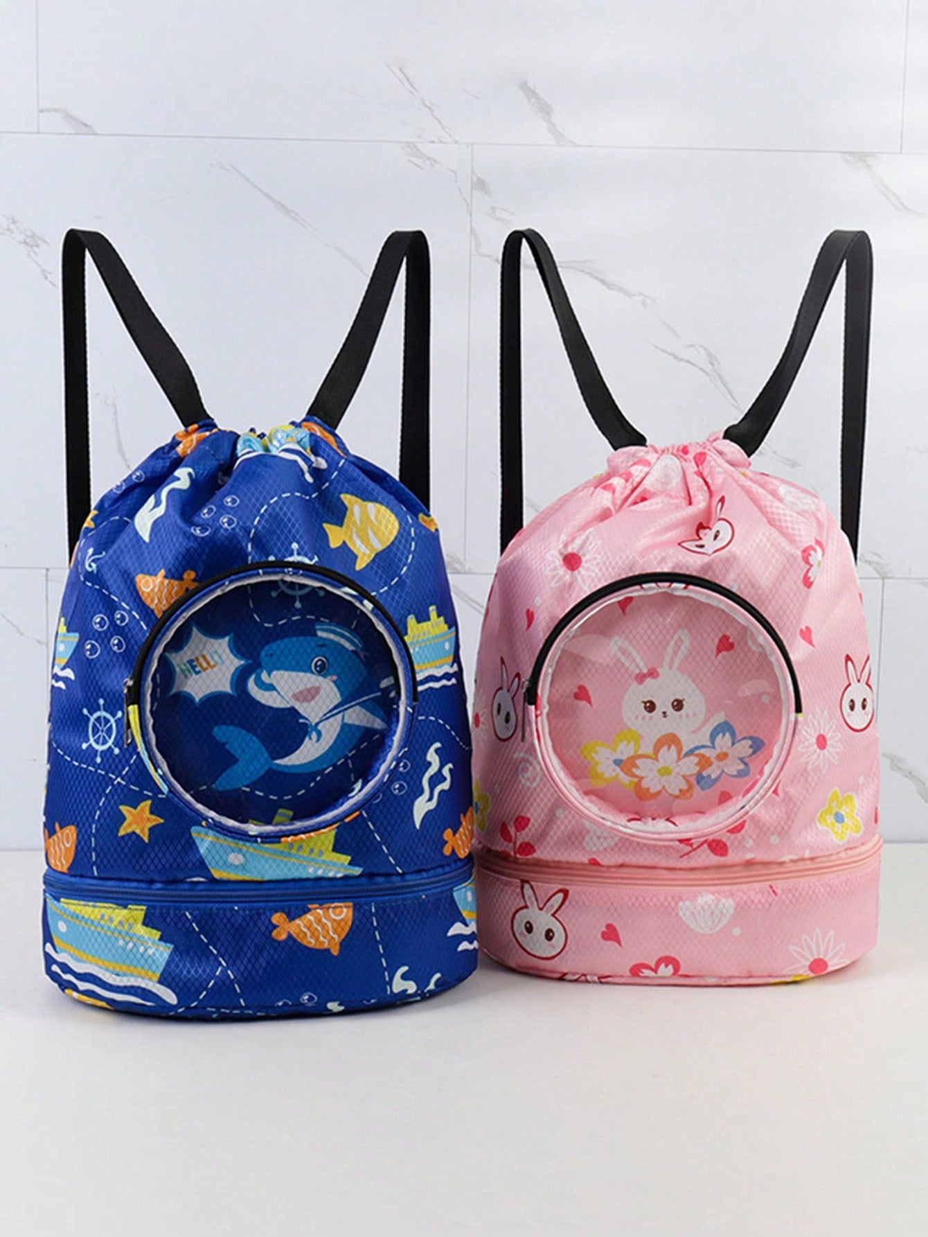 Children's Swimming Bag, Separated Waterproof Toiletry Pouch, Cute And Portable Sport Backpack For Boys And Girls On Beach